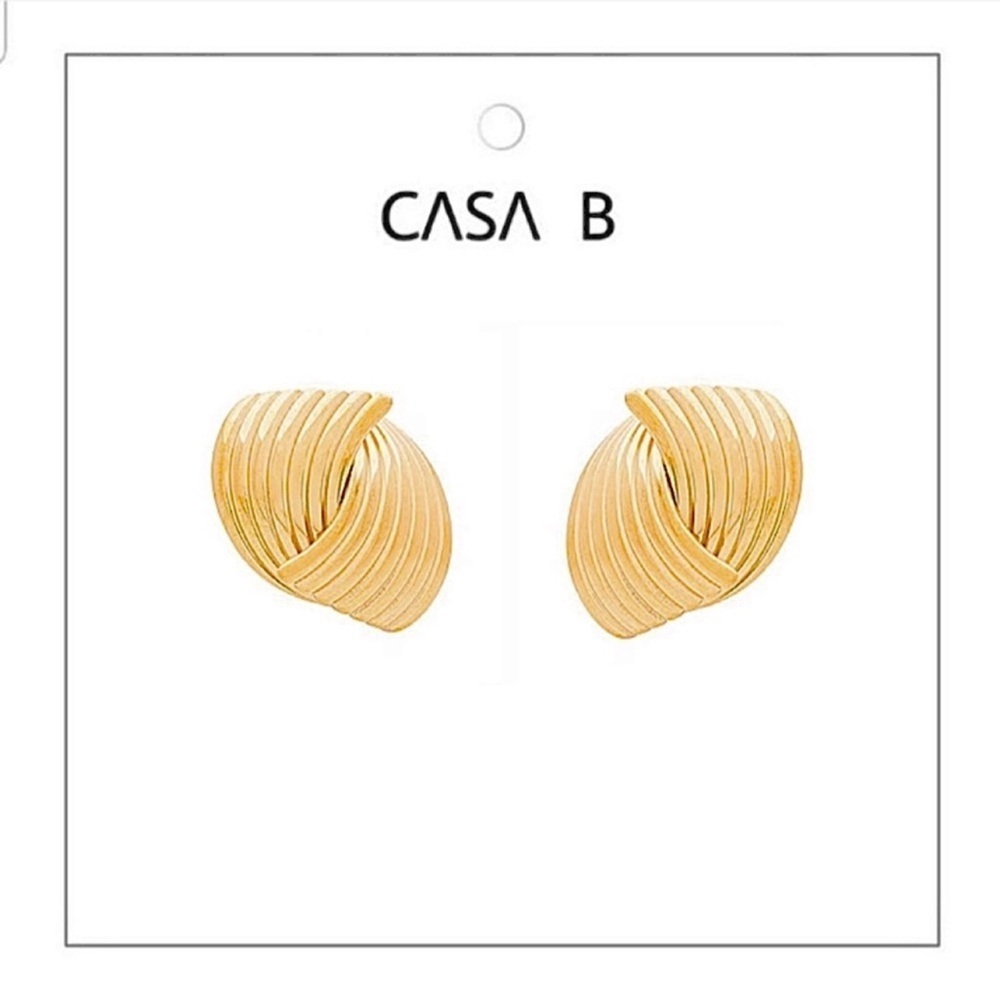 NEW!💫CASA B| Gold Geometric Wrap textured Statement Earrings